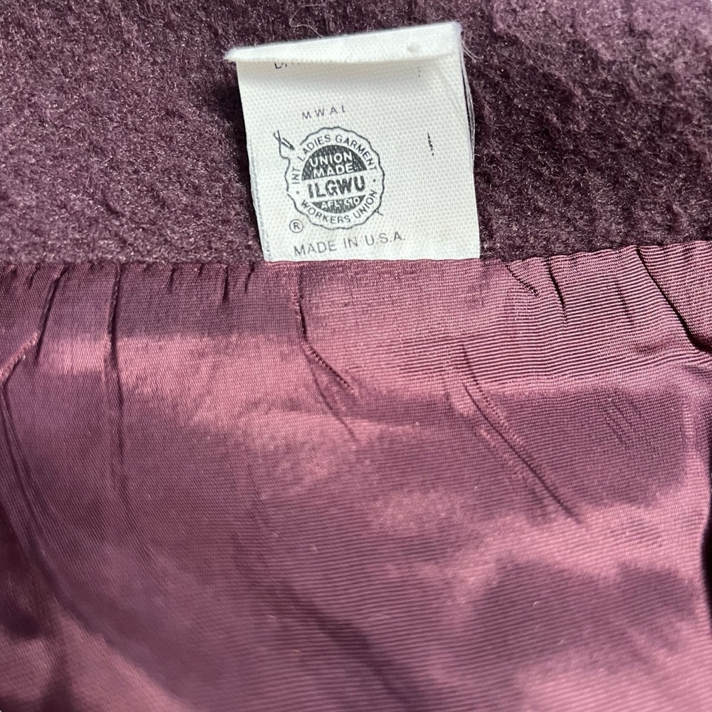Vintage 1960’s Women’s Purple Plaid Peacoat Sz. XL - Picture 5 of 8